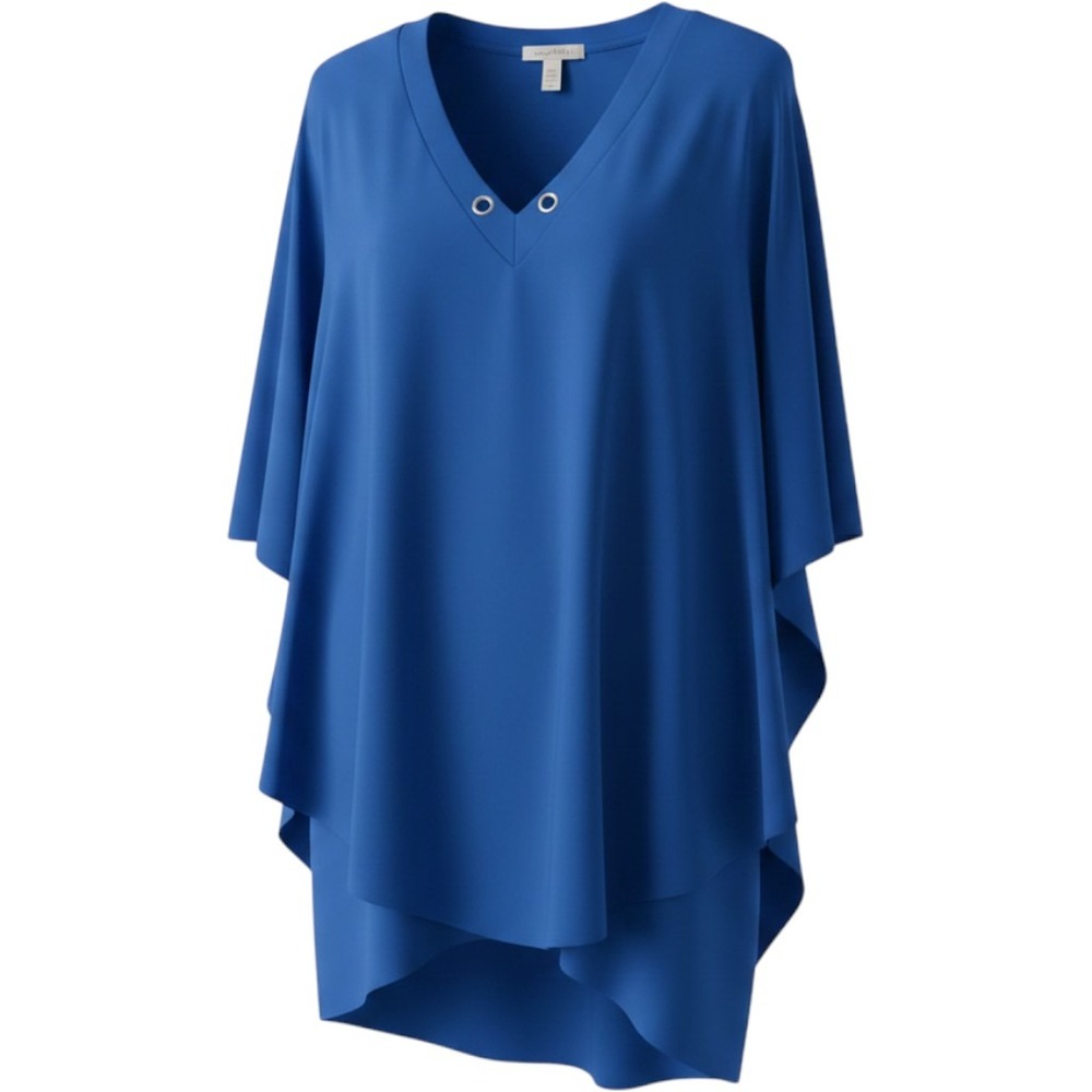 Joseph Ribkoff Royal Blue Layered Asymmetrical Tunic V-Neck dress Size 14